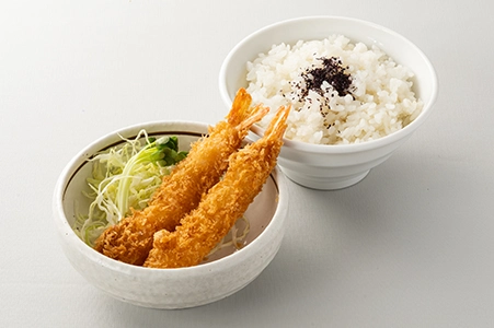 おかずセットC【エビフライ2本+御飯】